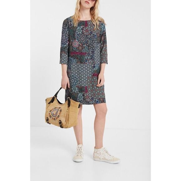 NWT Desigual Blue Maritsa Boho Mandalas Dress‎ Size Medium - Picture 1 of 12